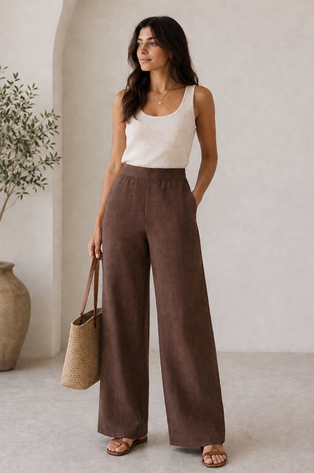 Easy Day Co-ord Set with Brown Pants