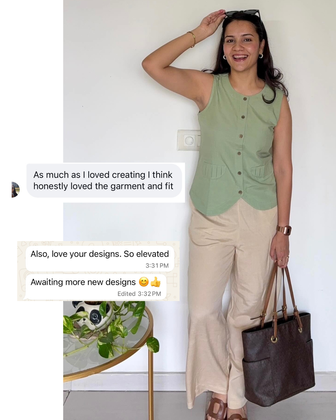 Pleated Pockets Co-ord Set (Light Green)