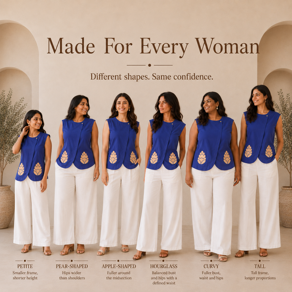 Blue Asymmetrical Top with Appliques
