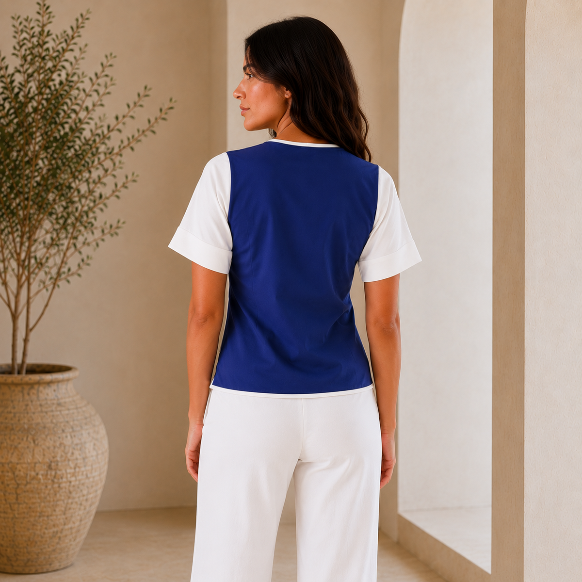 Layered Blue and White top
