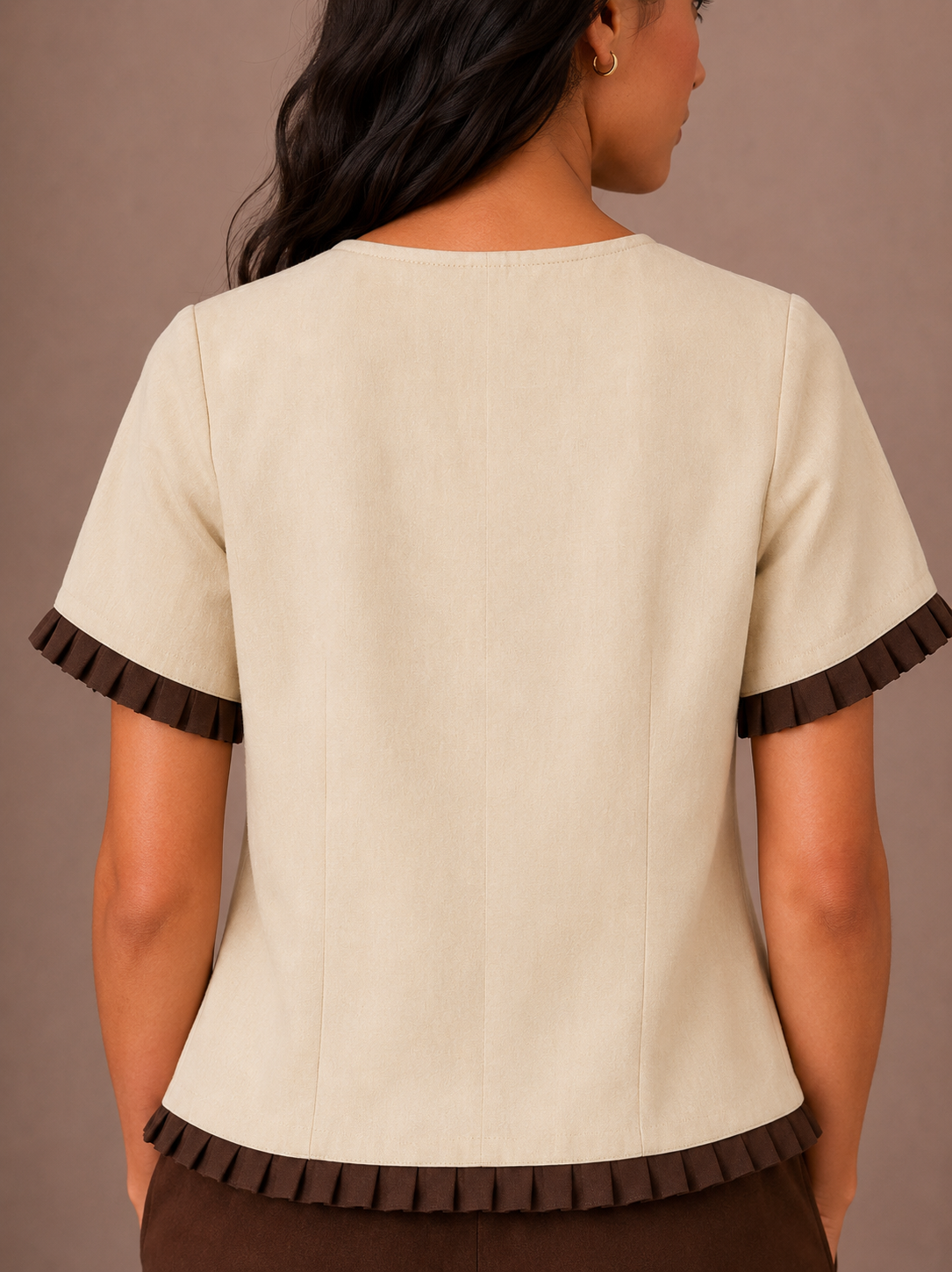 Easy Day Top in Brown and Beige