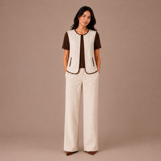 Lead the Day Co-ord Set with Beige Pants
