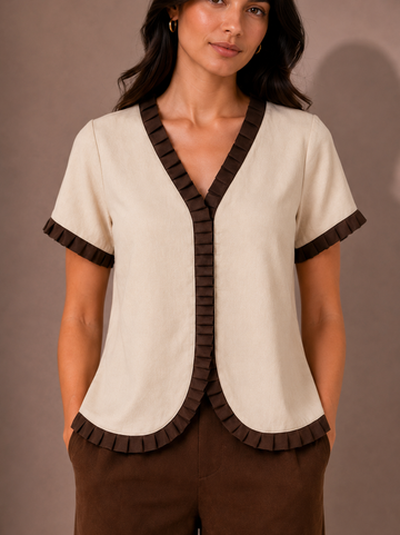 Easy Day Top in Brown and Beige