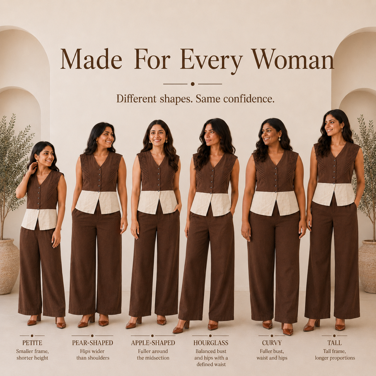 Main Character Top in Brown and Beige